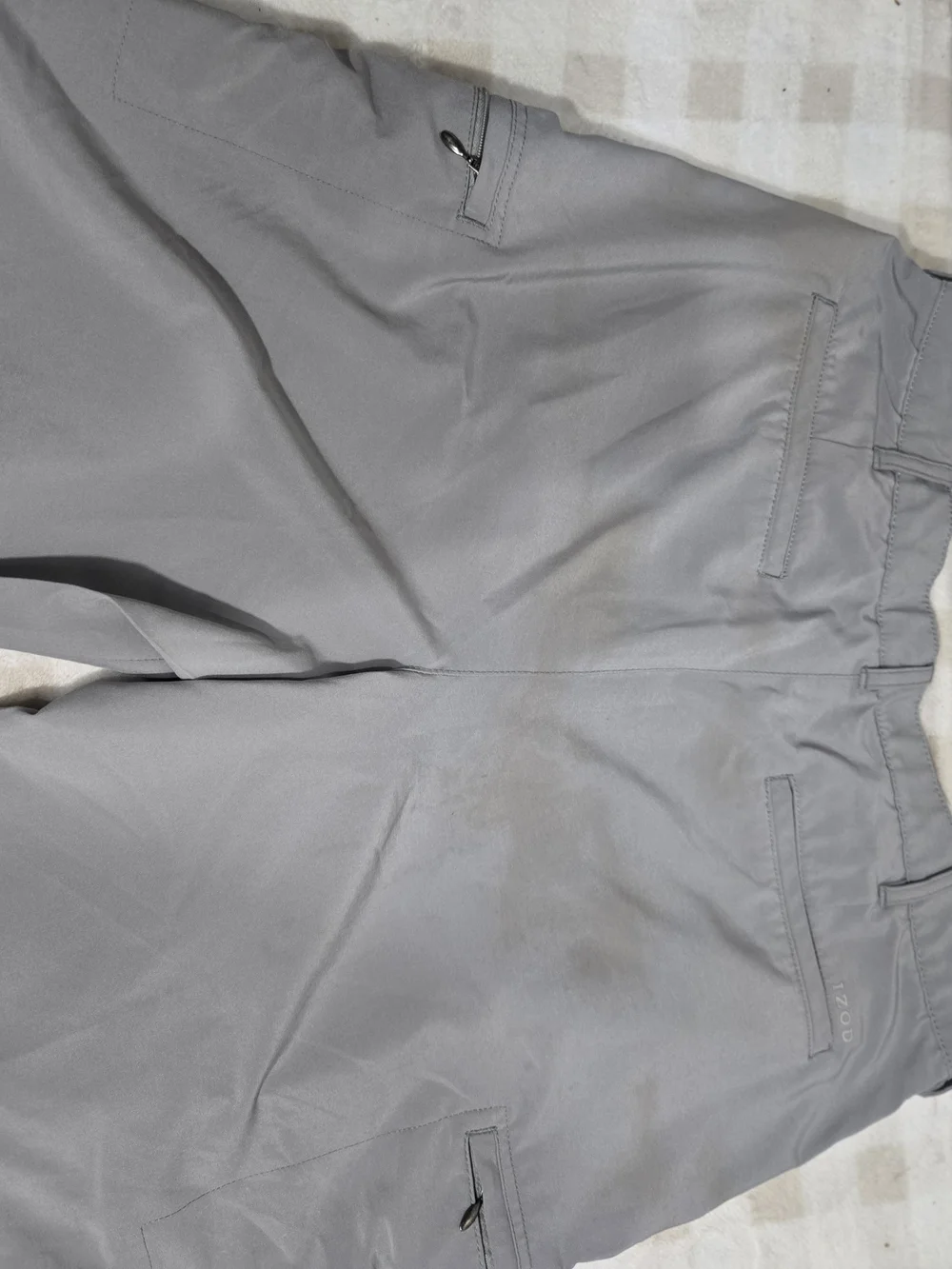 IZOD Golf Men’s Gray Solid Flat Front Golf Shorts Belt Loops Size 36